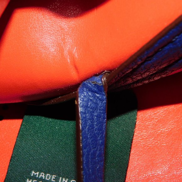Lauren Ralph Lauren Leighton Shopper Tote Bag w/ Matching Wristlet Blue Red - Picture 8 of 10